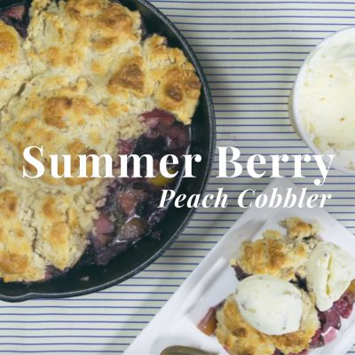 summer berry peach cobbler
